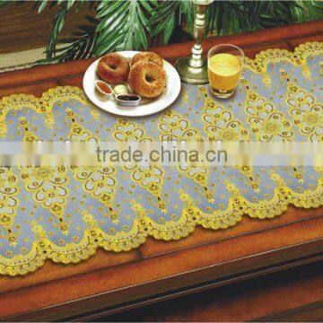 pvc lace table cloth/glitter table cloth