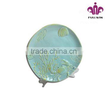 Hand-printed Oval Seafood Ceramic Chafing Ceramic Dinner Plate