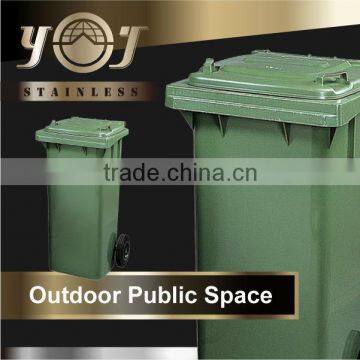 High Density Decorative Plastic Mobile Garbage Bin With Wheels