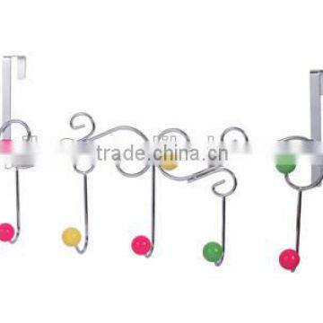 New Design Plastic Balls Iron Chrome Plated Metal Hooks Over the Door Hanger photo-2