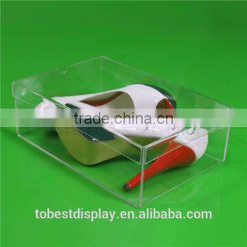 handmade glued clear plexiglass acrylic rectangle box,acrylic shoe box,acrylic sneaker box