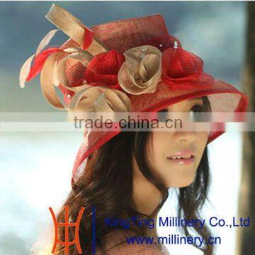 2014 Newly designed ladies sinamay hat