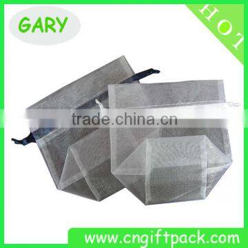 White Cosmetic Drawstring Organza Bag photo-6