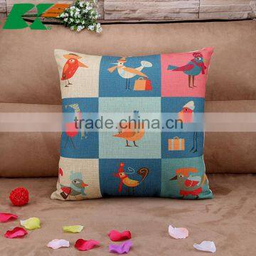 2015 Cotton and Linen Hold Pillow Cartoon Illustration Wind Happy Bird Cushion Cover