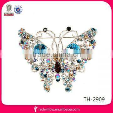 Beautiful elegant crystal bling rhinestone butterfly brooches wholesale