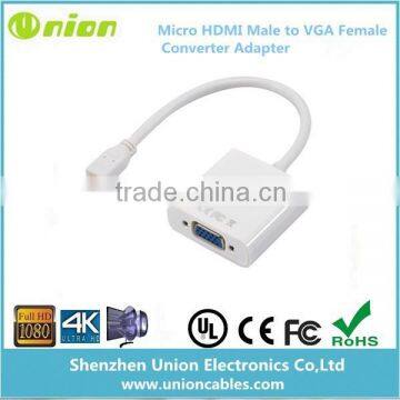 Micro HDMI Male to VGA Female Video Converter Adapter Cable PC Monitor Projector