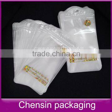 cellphone case plastic packaging sleeve poly zipper of the hot stamping print