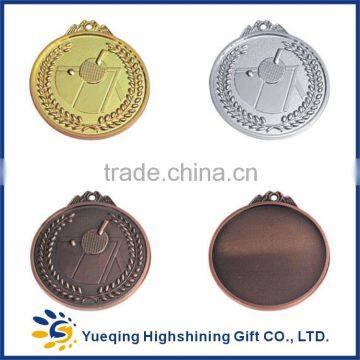 52# Good Style Gold Silver Bronze Plated Zinc Alloy Sports Award Souvenir Trophy Factory Price Ping-pong Ball Table Tennis Medal
