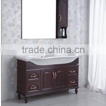 floor -touched solid wood bathroom cabinet vanity