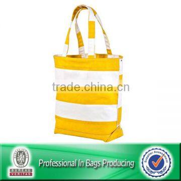 Customized Cheap Cotton Stripe Canvas Beach Tote Bag Wholesale