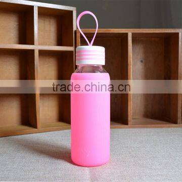 Cheap plastic silicone sleeve clear sport bottle,screw lid handle plastic water bottle,custom colorful sports water bottle