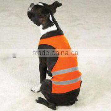 High visibility orange dog safety vest