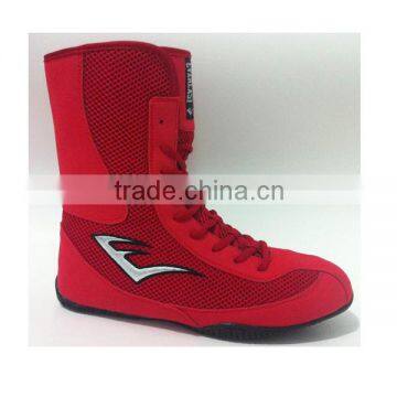 Men's Suede Leather High Top Boxing Shoes Wrestling Shoes for Custom photo-3