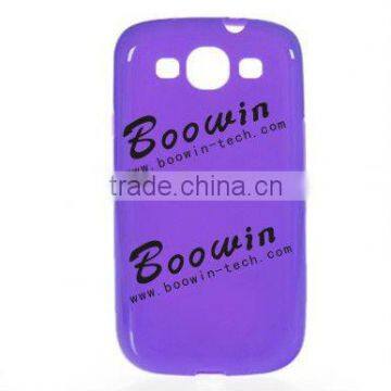 purple Soft TPU Gel Crystal Jelly Case Cover for samsung galazxy siii I9300