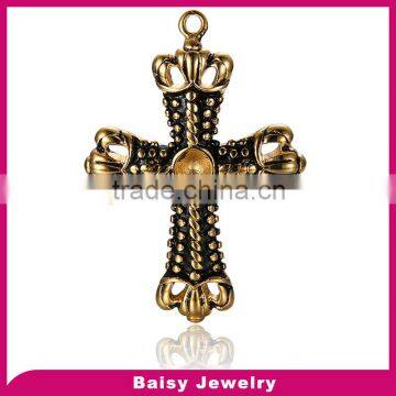 hot sale most popular 316l stainless steel crown cross pendant