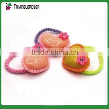 Lovely candy colors heart design with little flowers children hair tie set