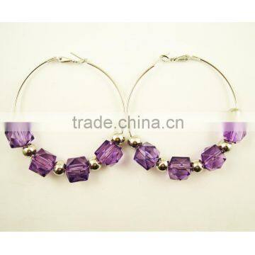 Hot Sales Beaded DIY Acrylic Round Design Hoop Earring for Gift New Fashion Jewelry photo-3