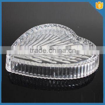 Hand Pressed Ribbed Heart Shape Dinner Plate Crystal Fruit Plate photo-2