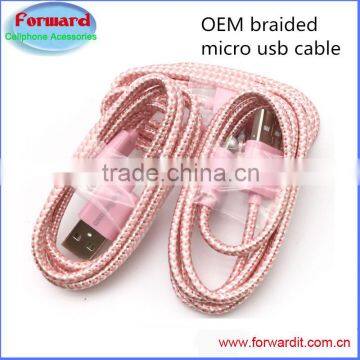 new 3pack 1m good woven android cable ,3pack gift micro data cable