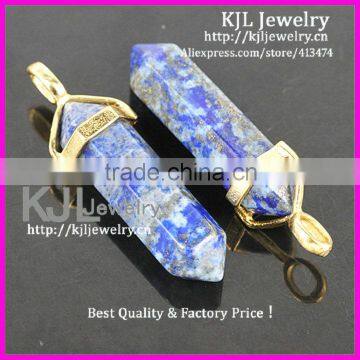 KJL-A0165 Natural lapis lazuli Quartz Druzy stone Charm Crystal Healing Point Chakra Reiki Jewelry Agate Stone Pendant Bead