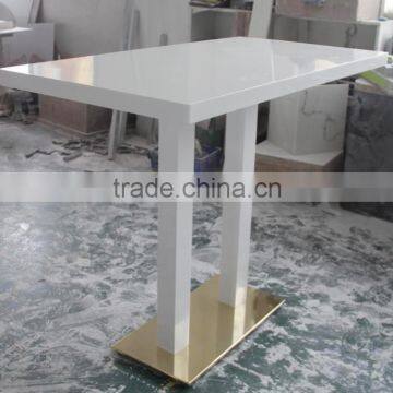 Modern nightclub high glossy white top high bar table