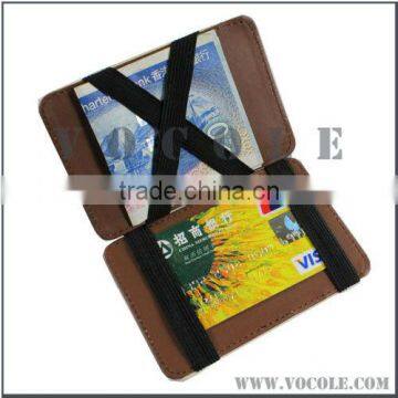 hot sale fashion double colors genuine leather money clip wallet with card holder