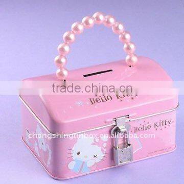 Cute coin tin box