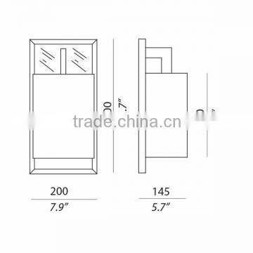 0814-5 Polished Chrome Reflector Bevelled Mirror Shade White Cotton Wall Light for Hotel Corridors Aisle Wall photo-2