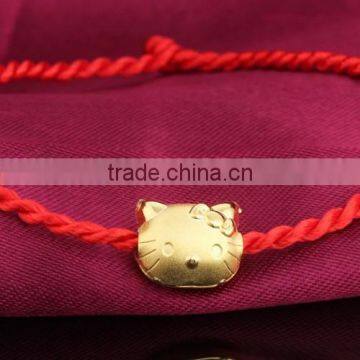 Cat shape Auspicious jewelry plated 18k gold silver bracelet