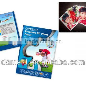 a4 glossy high resin coated photo paper-rough statin,factory direct sale