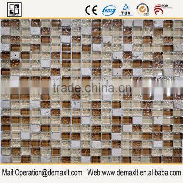 Bathroom Wall Tile Square wall mosaic Glass Mixed with StoneMosaic