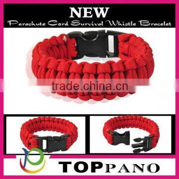 Top selling fashion promotional survival design red color paracord survival bracelet wholesale for girls