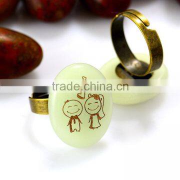 China Supplier Current Stone Pendant Ring Jewelry Wholesale Unique Bronze Rings With OEM Letter photo-2