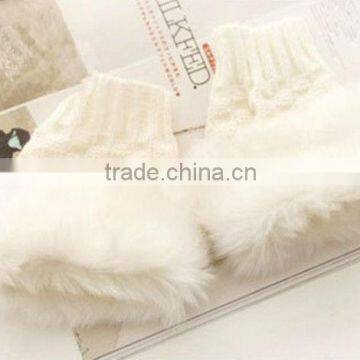 Wholesale Knitted Wool Blend Rabbit Fur Gloves