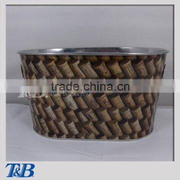 Galvanized tin Bucket with Inner Handles