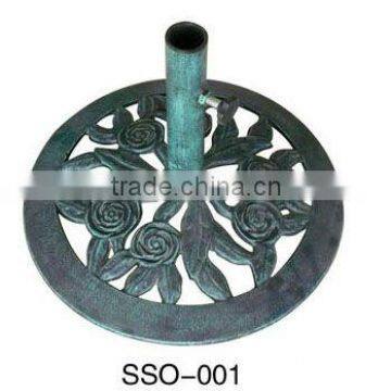 SSO-001 Outdoor round Cast Iron Umbrella Base with flower pattern