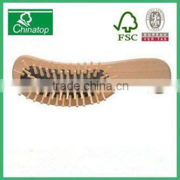 Natural Bamboo / wooden Hair Comb Brush With bamboo / wooden Bristles Wooden Massage