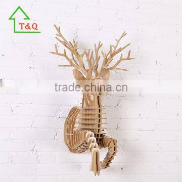 3D Wood Puzzle Wooden Modern Wall Decor Animal Wildlife RunningDeer Sculpture