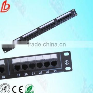 19 inch 48 ports RJ45 cat6 utp network rackmount patch panel/utp cat6e patch panel