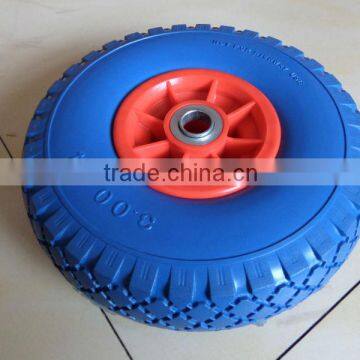 10x3.00-4 polyurethane wheels/ flat free wheel/300-4 PU foam wheel