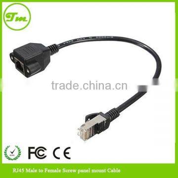 30cm RJ45 Male to Female Screw Panel Mount LAN Network Extension Cable photo-1