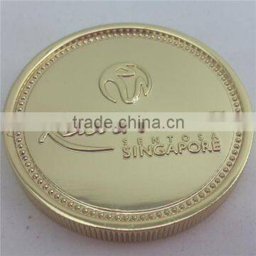 2016 Factory Direct Metal Custom Souvenir Gold Coin/Gold Plated Tungsten Coin