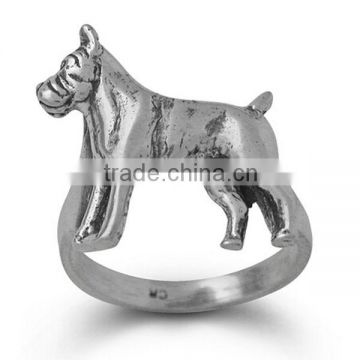 SRR0013 Fashionable Jewelry Bulldog Ring Custom Stainless Steel Steel Ring