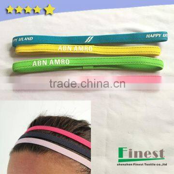 Elastic rubber bands sports headband non slip with custom logo