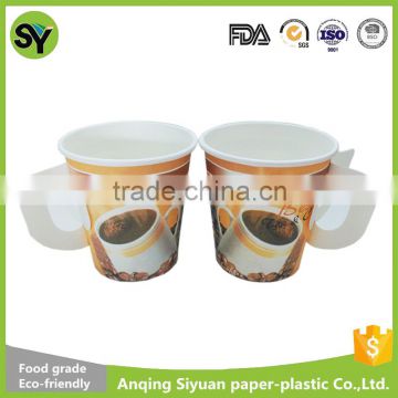 disposable hot drink paper coffee cup to go with handle supplier Anhui