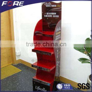 High Tenacity Layered Floor Standing Cardboard Display Shelf