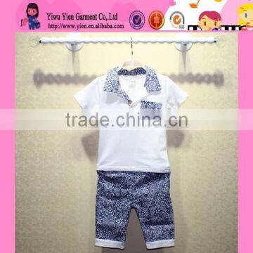 Three Colors Summer Fashion Pure Cotton Lapel T-shirt Cheap Wholesale Baby Clothes