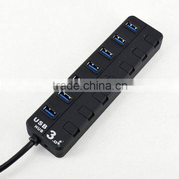 Ultra Hi-Speed 7 port usb 3.0 hub from usb por hub suppliers with individual switches and LED Lights for computer accessory