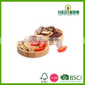 Hot Selling S-curved Wood Bamboo Food Tray