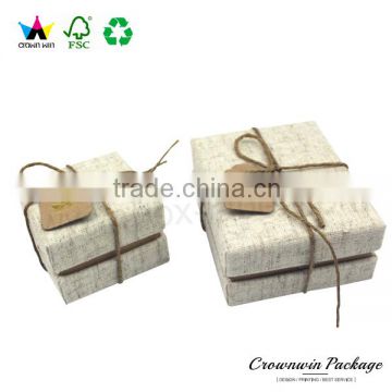 New Style Mini Luxury Fashion Custom Jewelry Packaging Gift Box With Linen Fabric